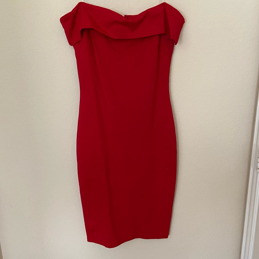 Red midi dress
